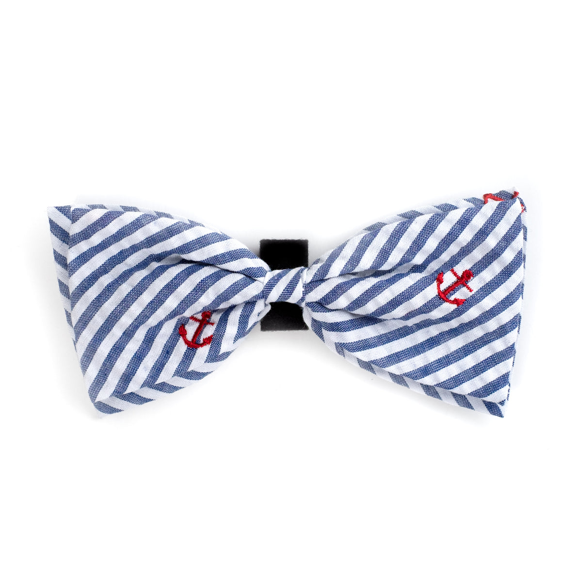 Navy Stripe Anchor Bow Tie