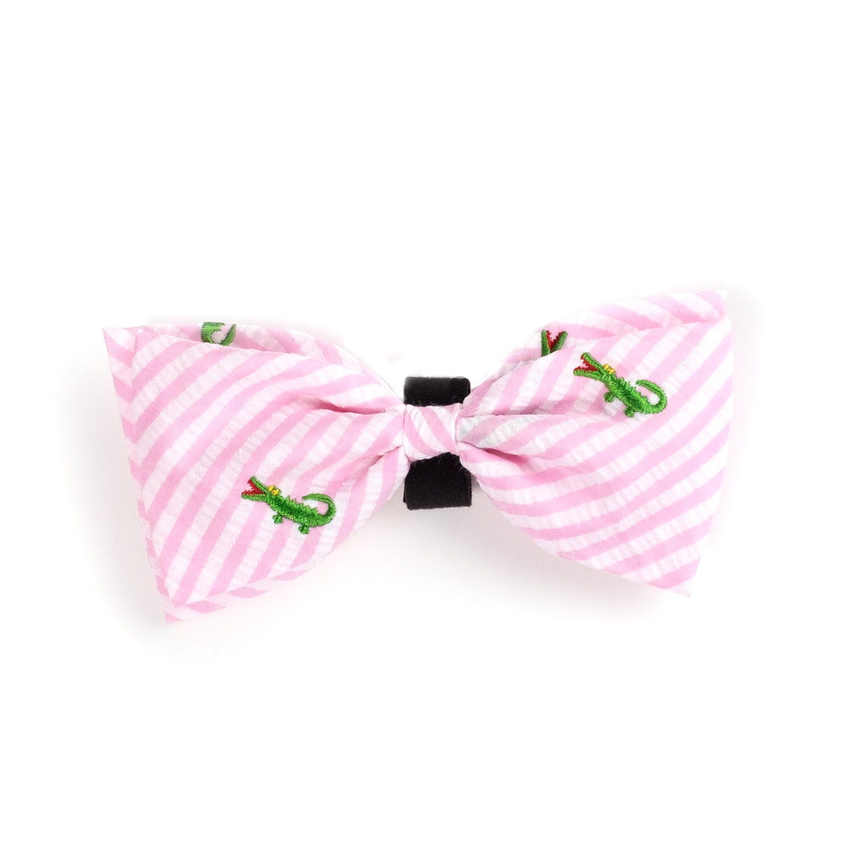 Pink Stripe Alligator Bow Tie