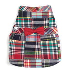 Navy Patch Madras Dress