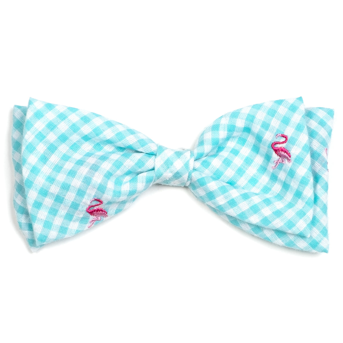 Gingham Flamingos Bow Tie