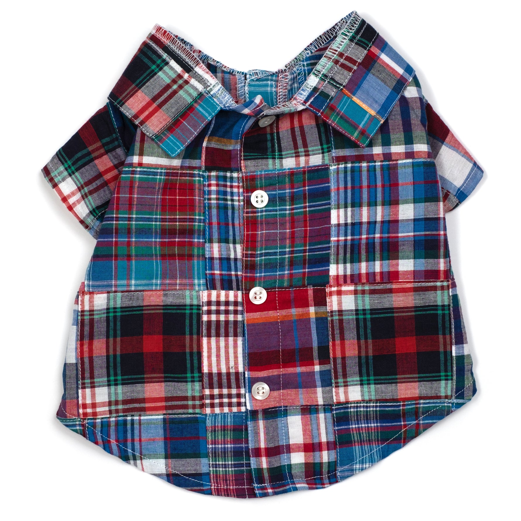 Blue Multi Patch Madras Shirt