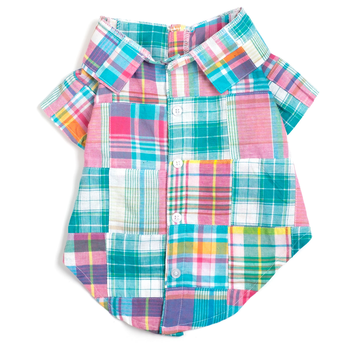 Turq Multi Patch Madras Shirt