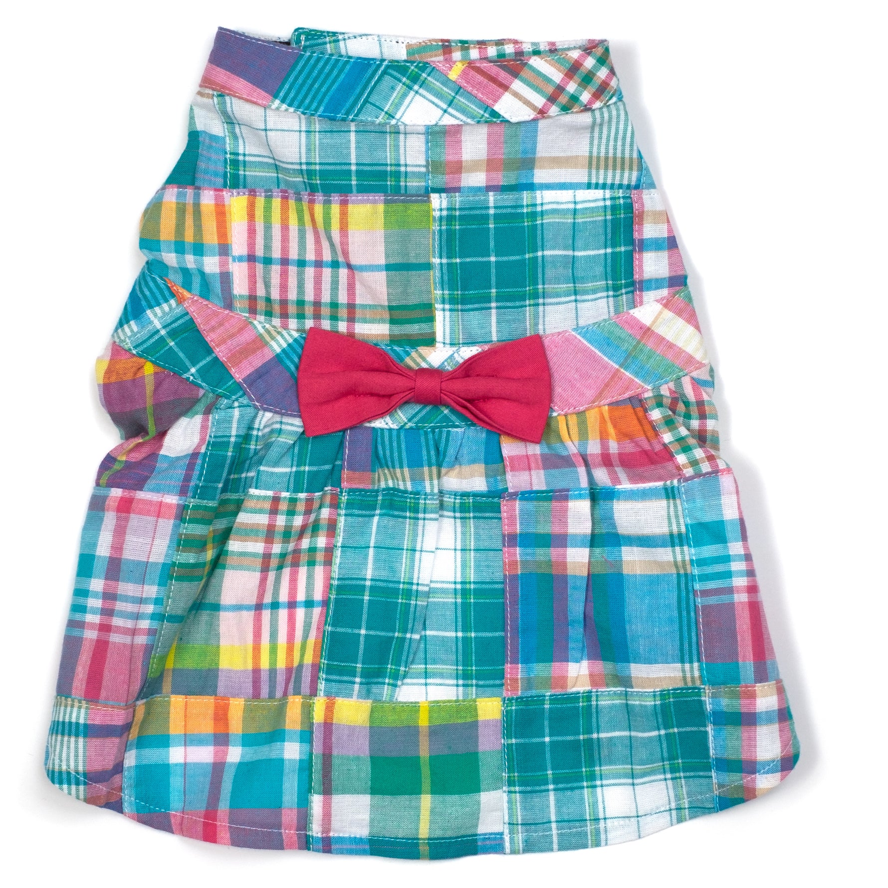 Turq Multi Patch Madras Dress