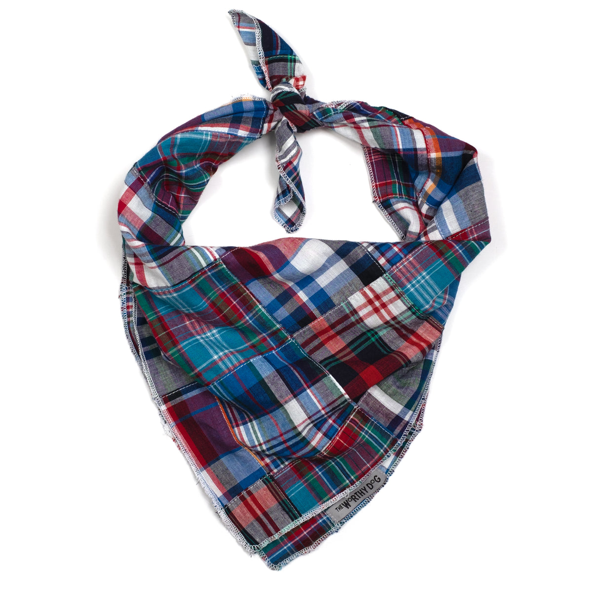 Blue Multi Patch Madras Bandana
