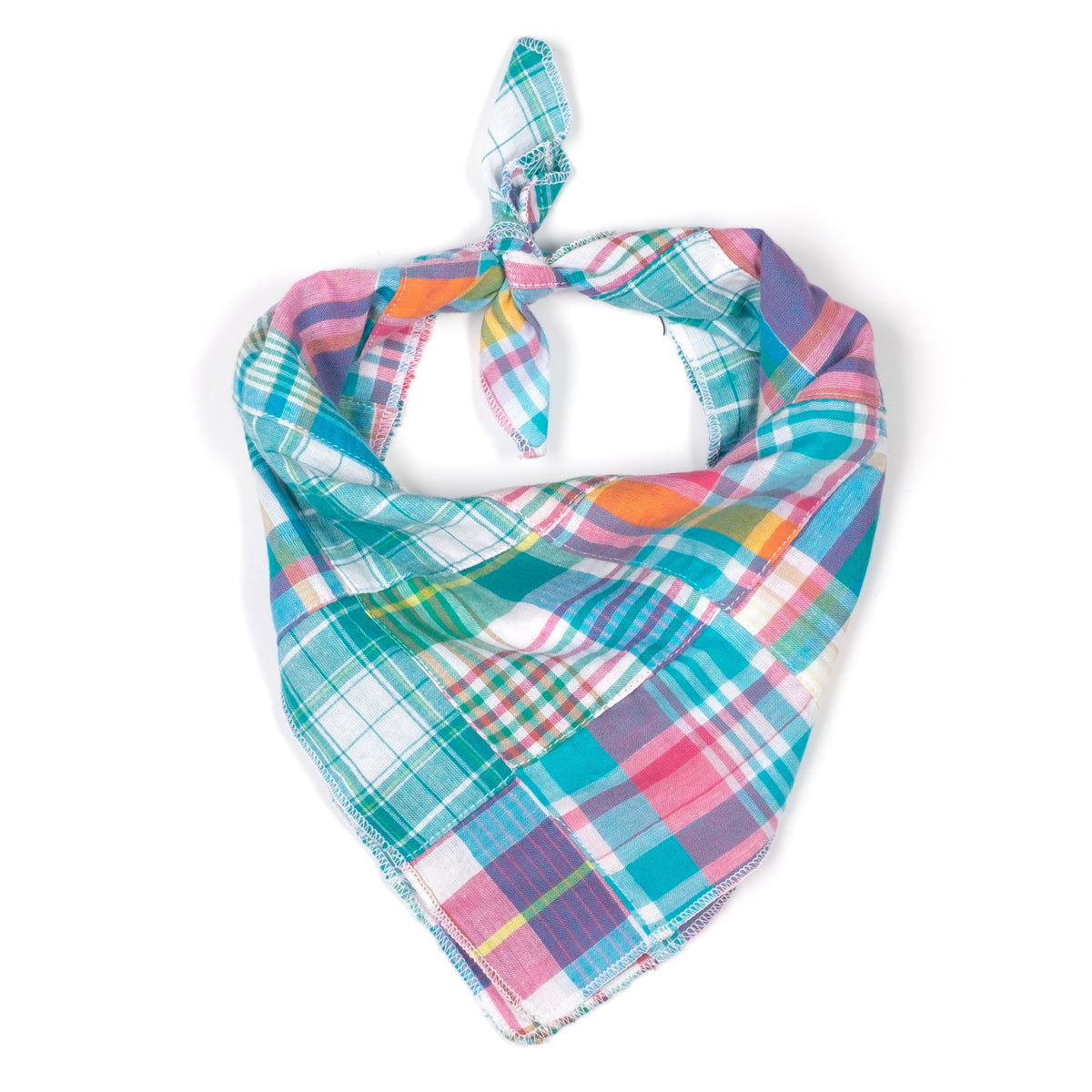 Turq Multi Patch Madras Bandana