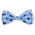 Gingham Whales Bow Tie