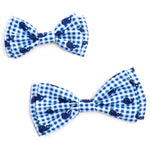 Gingham Whales Bow Tie