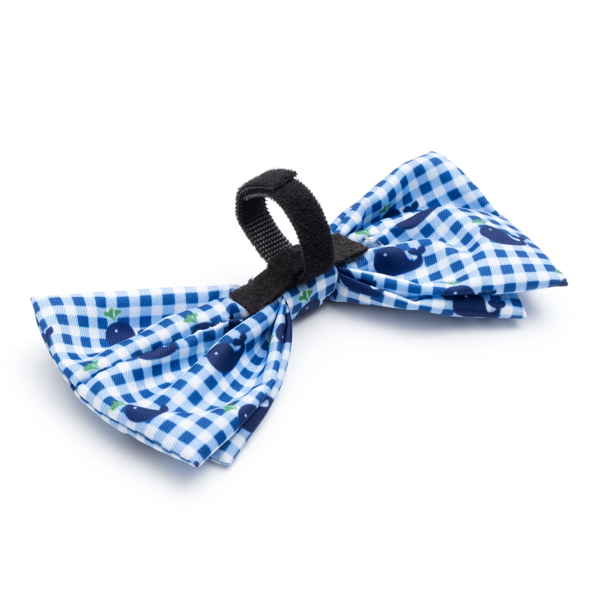 Gingham Whales Bow Tie
