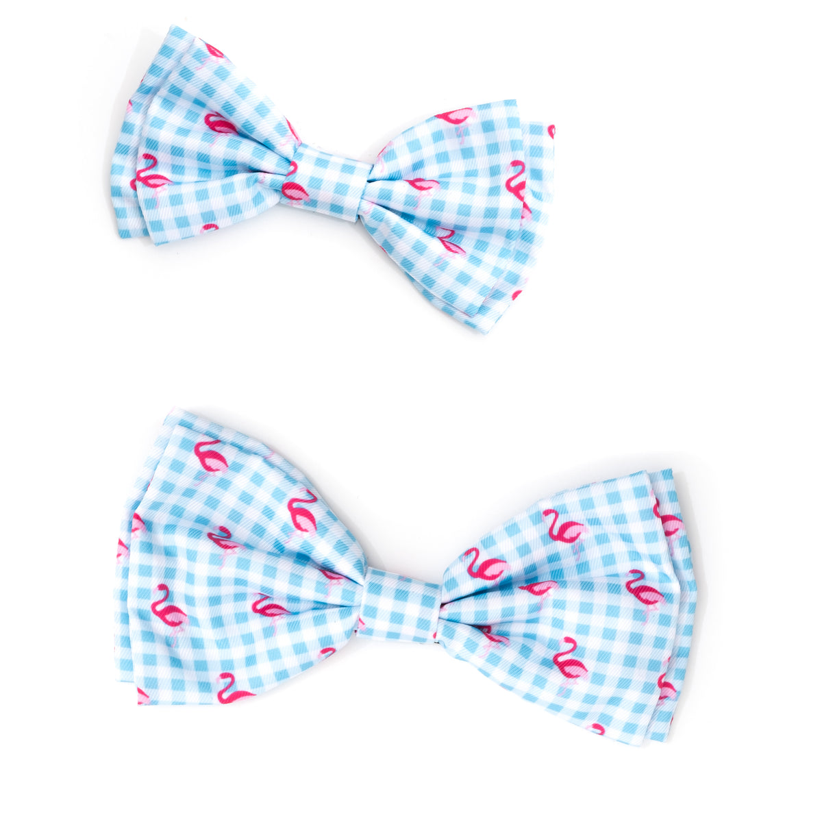 Gingham Flamingos Bow Tie