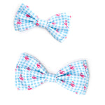 Gingham Flamingos Bow Tie