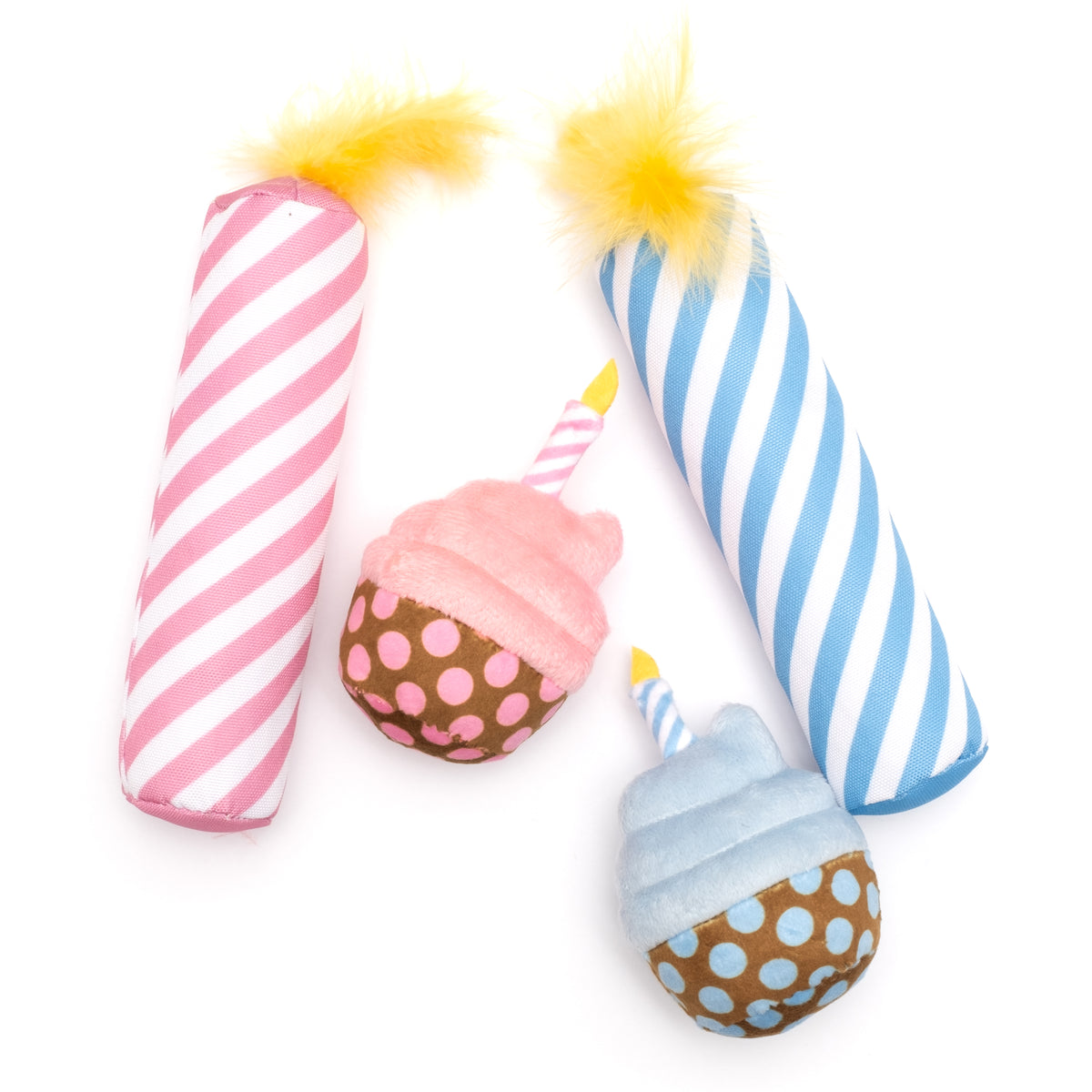 Birthday Cupcake & Candle Cat Toy Set