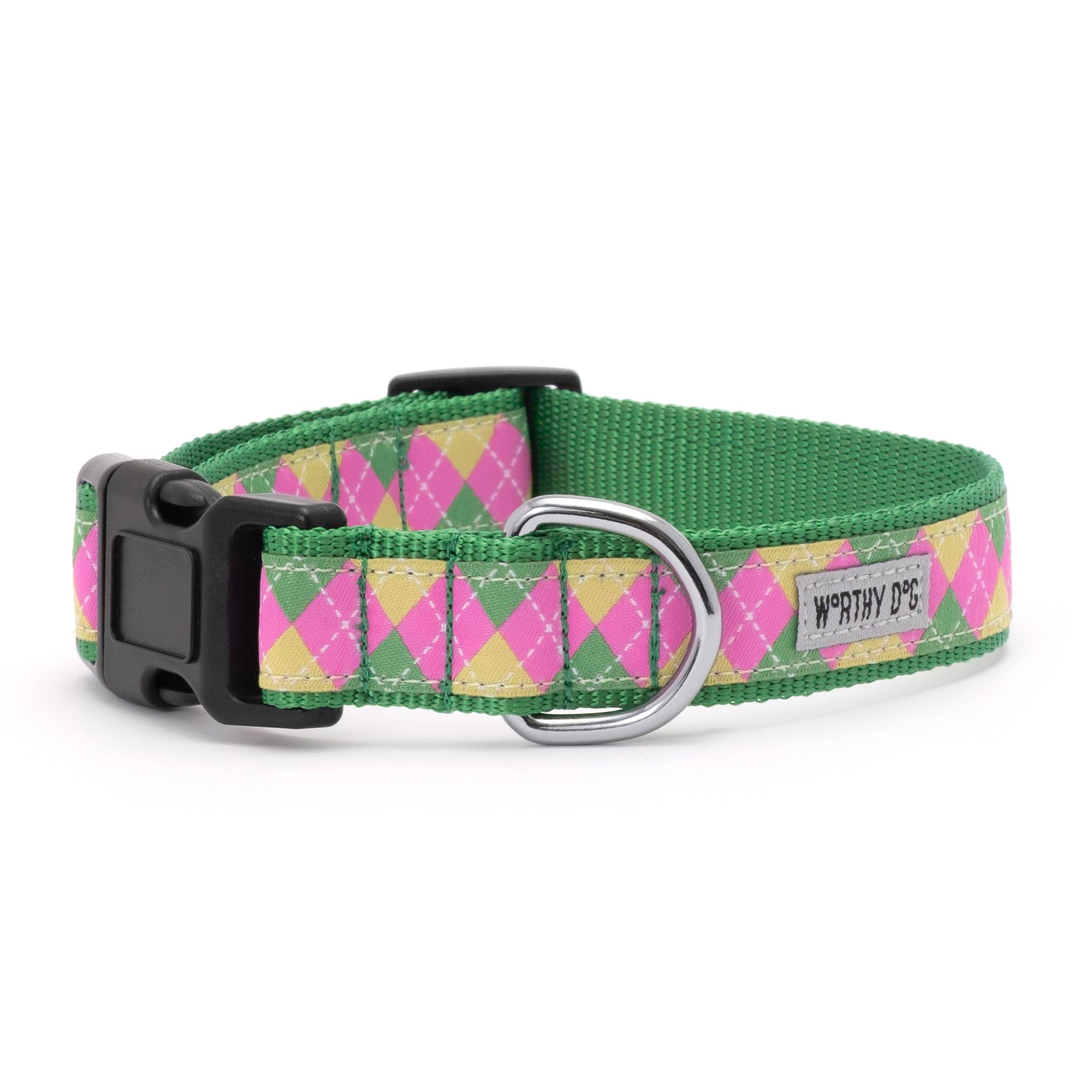 Bright Argyle Dog Collar