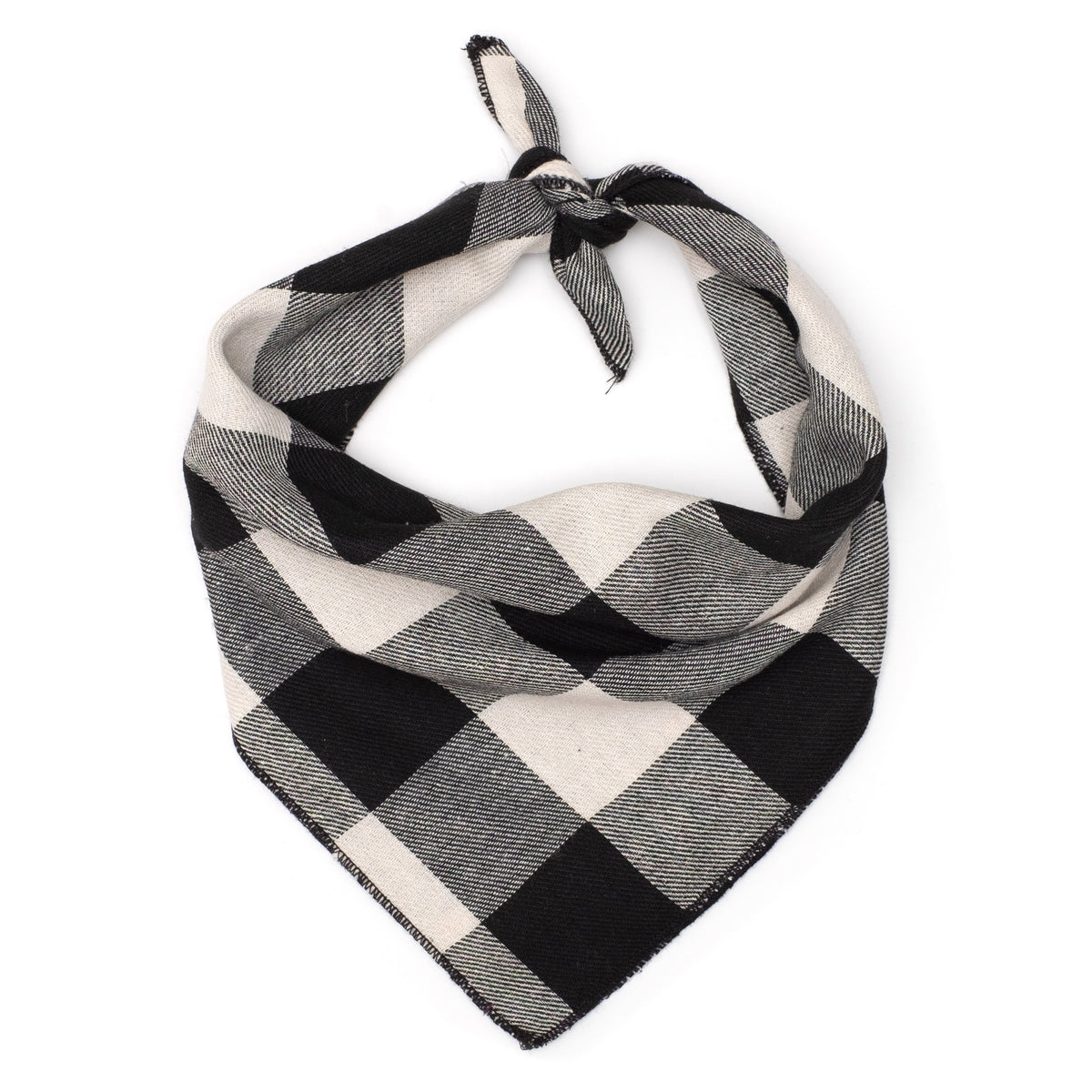 Large Buffalo Plaid Black/White Bandana