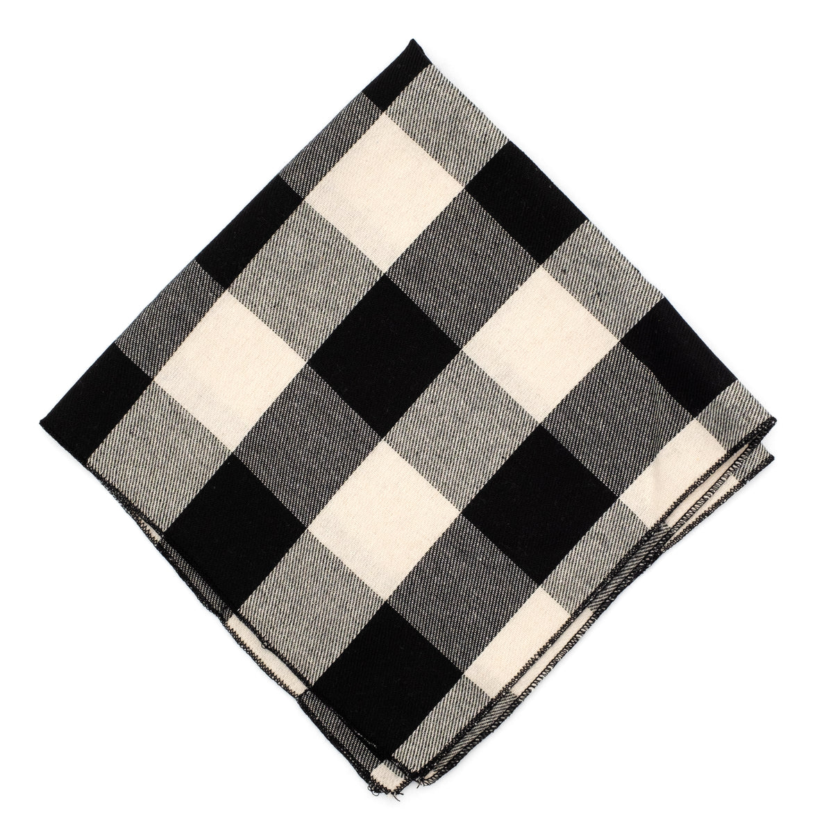 Large Buffalo Plaid Black/White Bandana