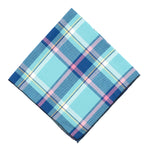 Aqua/Navy Plaid Bandana