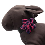 Pink/Navy Buffalo Check Flower