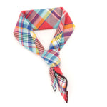 Coral Multi Plaid Bandana