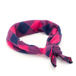 Pink/Navy Buffalo Check Bandana