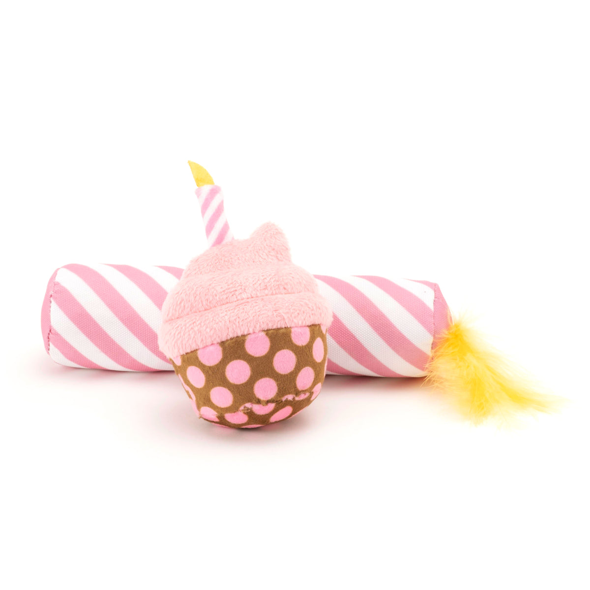Birthday Cupcake & Candle Cat Toy Set