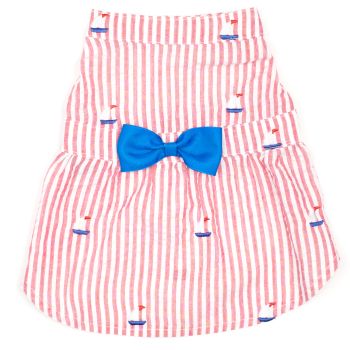 Red Stripe Sailboat Dress