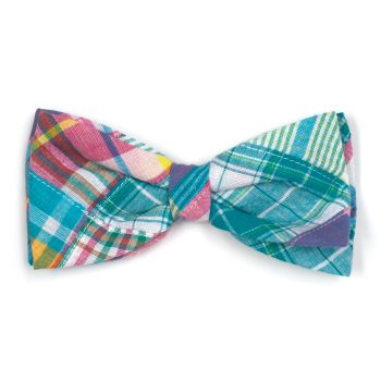 Turq Multi Patch Madras Bow Tie