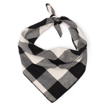Large Buffalo Plaid Black/White Bandana